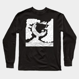 Space Stingray Outline Long Sleeve T-Shirt